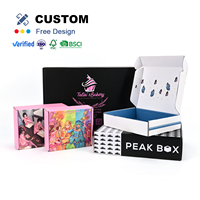 Échantillon gratuit, logo personnalisé, boîte d'emballage en carton ondulé de petite taille, couleur rose, noir, blanc, pour cosmétiques, boîte d'expédition