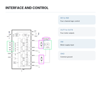 Module de commande de moteur DC à quatre canaux, contrôle de vitesse PWM, carte de freinage avant/arrière pour voiture robot 4WD Arduino