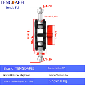 <span class=keywords><strong>Bras</strong></span> <span class=keywords><strong>articulé</strong></span> en alliage d'aluminium durable, directement de l'usine, avec super pince de fixation <span class=keywords><strong>pour</strong></span> moniteur, lumière, microphone, caméra d'action - Product Image 3