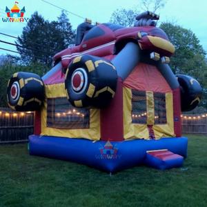 Château gonflable combiné Monster Truck commercial en PVC, voiture de course, maison de rebond, installation facile, capacité de 5 à 10 personnes pour parc d'aventure - Product Image 2