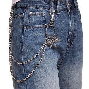 Cadena de Pantalones de Metal Punk de Doble Capa con Cruz, Cadena de Cintura de Plata Tibetana, Accesorio Unisex Casual de Hip Hop - Product Image 6