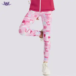Pantaloni a compressione per bambini OEM in esecuzione collant da Yoga attivi Leggings da ballo atletico per ragazze giovanili