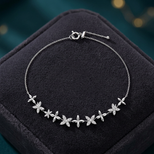 Splendid Floral Goddess Wedding Diamond <b>Bracelet</b> Shiny Blossom Design Blessing <b>Couple</b> Marriage - Product Image 3