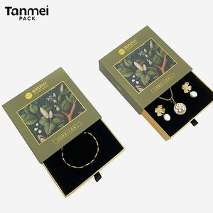 Custom Logo Luxury Jewelry Packaging <b>Box</b> Cardboard Paper Drawer <b>Gift</b> <b>Box</b> for Necklace Ring Bracelet <b>Earring</b> Pendant - Product Image 2