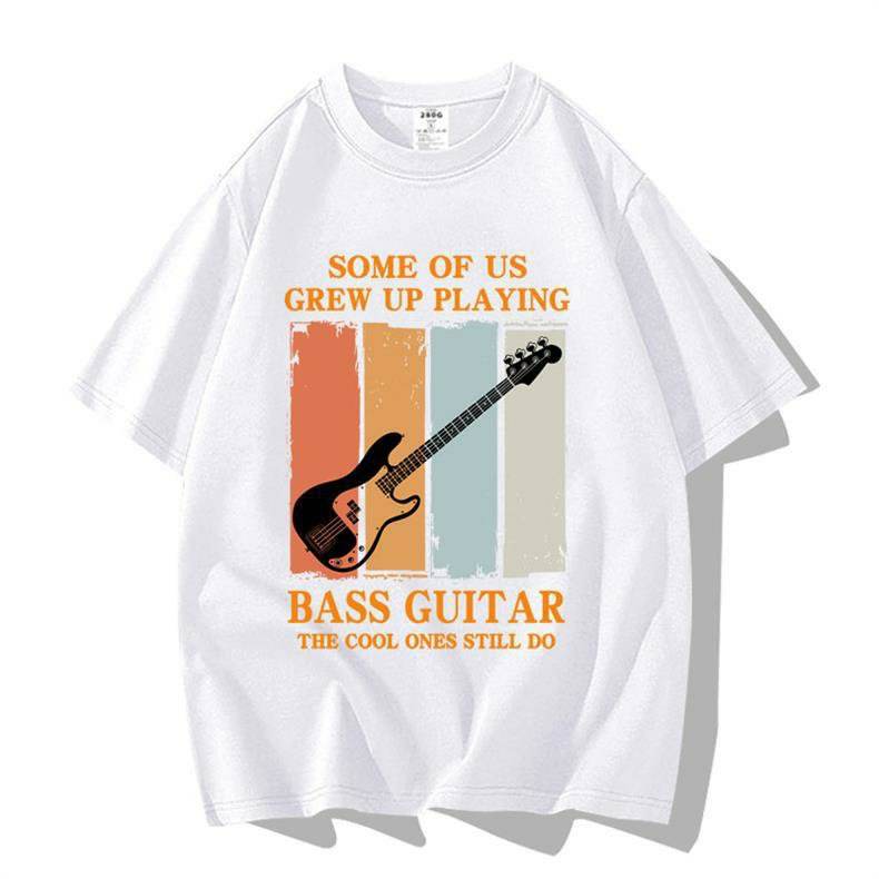 White Funny Guitar Graphic Tee Shirt 1