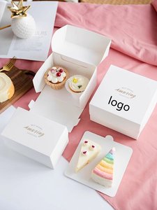 Tùy Chỉnh In Ấn Cookie Hộp Trắng Đơn Giản Dễ Thương Vuông Bơ <span class=keywords><strong>Cupcake</strong></span> Tráng Miệng Bánh Quy Hộp Cho Bữa Tiệc Sinh Nhật - Product Image 2