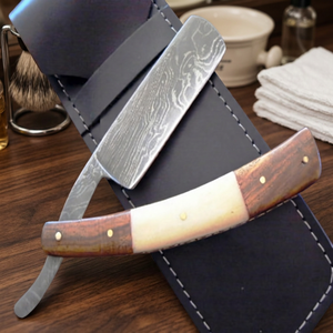 ASAP Foldable Damascus Stainless Steel Cut Throat <b>Razor</b> for <b>Men</b> Luxury Barber Straight <b>Razor</b> with Wood Handle - Product Image 3