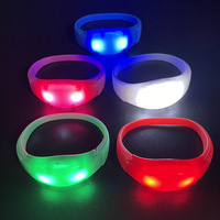 Bracelet LED TPU Redshark 2025 à activation sonore, logo personnalisé, lumière RGB, idéal pour l'extérieur, les fêtes, la remise des diplômes, le Ramadan - Vente en gros