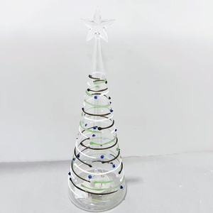 Glowing High Borosilicate Glass Christmas Ornament Built-in Lamp Beads Decoration for Festival