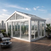 Fabricante de Invernaderos de Aluminio y Vidrio, Techo a Dos Aguas, Doble Acristalamiento, Jardín de Invierno, Venta al Por Mayor, Personalizado, OEM, Directo de Fábrica