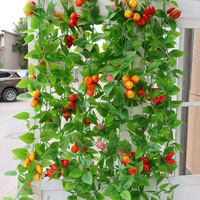 Plantes décoratives artificielles, vigne fruitière réaliste, plante suspendue sans entretien pour plafond, mur, maison, jardin, décoration de fête, 2 pièces