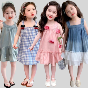 Vestido de Verano sin Mangas para Niña, con Lazo Bonito, <span class=keywords><strong>Gasa</strong></span> Fina, Falda Esponjosa, Vestido de Pastel para Niñas - Product Image 3