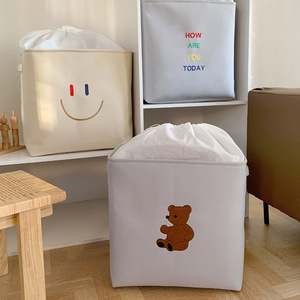 Panier de rangement pliable multi-usage en toile épaisse avec <span class=keywords><strong>broderie</strong></span> de dessin animé, lavable, pour vêtements, couettes - Product Image 1