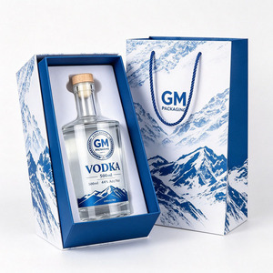 Bouteilles en verre pour spiritueux, vodka, whisky, <span class=keywords><strong>rhum</strong></span>, gin, liqueurs, 750 ml, bouteille de gin 500 ml, bouteille de vodka avec bouchon en liège naturel, boîte personnalisée - Product Image 3