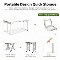 Table de camping pliante d'extérieur en alliage d'aluminium de haute qualité - Portable et durable, 6 places, idéale pour les stands de poulet rôti