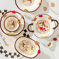 Ensemble de vaisselle en céramique Snoopys Magic Kitchen Series - Bols, assiettes, tasses, cuillères, vaisselle de dessin animé