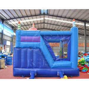 Toboggan de château gonflable de fête d'enfants en plein air et maison de rebond de gâteau pour les fêtes d'anniversaire - Product Image 4