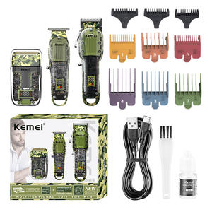 Ensemble de tondeuses à cheveux numériques Kemei, 3 pièces, qualité salon, rechargeable par USB, puissance élevée, 7000 à 9000 tr/min - Product Image 2
