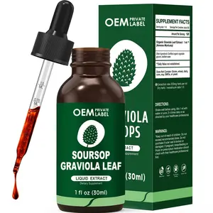Ekstrak daun Soursop Graviola organik cairan anti-oksidasi tetes ekstrak daun grauola Guanabana tetes daun