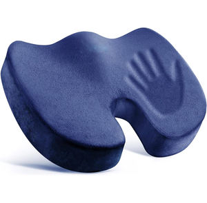 Coussin de siège en mousse à mémoire de forme pour soulager la douleur du coccyx, antidérapant, pour chaise de <span class=keywords><strong>bureau</strong></span>, voiture, ordinateur, chaise de <span class=keywords><strong>bureau</strong></span>, coccyx, bleu marine - Product Image 1