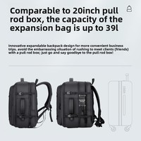 Mochila de Lona Vaquera Expandible, Impermeable, de Gran Capacidad, Unisex, para Portátil de 17 Pulgadas, Estilo Moderno, para Negocios