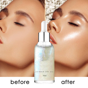 Etiqueta privada Vegan <span class=keywords><strong>Make</strong></span> <span class=keywords><strong>Up</strong></span> <span class=keywords><strong>Glow</strong></span> Body Face Illuminating Makeup Liquid Highlighter Diamond Holographic Shimmer Oil - Product Image 4