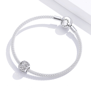 Breloque plaquée argent avec pierres de zircon rondes, motif végétal, style classique, bijoux unisexes, cadeau - Product Image 2