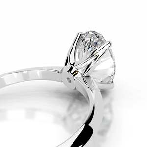 Bague de fiançailles solitaire en or blanc 14k 18k avec diamant émeraude radiant créé en laboratoire VVS CVD HTHP avec certificat IGI GIA - Product Image 4
