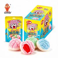Bonbons gélifiés en forme de cerveau en gros, fourrés à la confiture, bonbons mous pour fêtes d'Halloween, OEM ODM