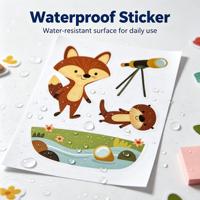 Autocollant d'animal de dessin animé 3D personnalisé pour l'éducation des enfants, autocollant auto-adhésif imperméable en PET/PVC/PC, autocollants découpés à la forme holographiques