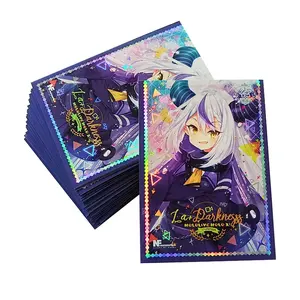 Arte holográfica personalizada Impresso MTG Tamanho Padrão Mangas De Cartão Bonito Anime Menina Imprimir Mangas De Cartão De Negociação