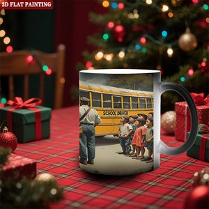 Heat Changing <b>Ceramic</b> <b>Mug</b> 11oz Frosted Black Sublimation Blank Daily Use Cup - Product Image 2