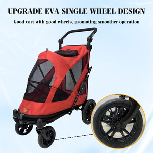 Poussette pliable de luxe JXB <span class=keywords><strong>pour</strong></span> animaux de compagnie, légère, à 4 roues, <span class=keywords><strong>pour</strong></span> les voyages en plein air, avec ventilation en maille - Product Image 6