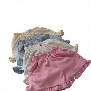 Pantaloncini 2026 Nuovo Stile Abbigliamento Estivo per Bambine 100% Cotone Tessuto Trapuntato Vestibilità Ampia Sottili per Bambini Piccoli Famosi su Internet - Product Image 1