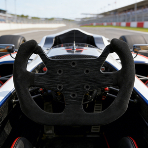 Volante de Carreras Sim de 270 mm con Empuñadura de Gamuza, Base de Aluminio de 5 Radios para <span class=keywords><strong>Simulador</strong></span> de Juegos de PC, <span class=keywords><strong>PS4</strong></span> y <span class=keywords><strong>F1</strong></span> - Product Image 1