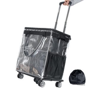 Carrito de Compras Plegable de Plástico y Metal, Resistente al Agua, Reutilizable, con Ruedas, Tipo Bolsa de Supermercado, Venta al Por Mayor - Product Image 6