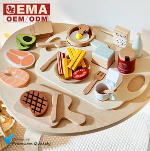 Jouet en bois <span class=keywords><strong>de</strong></span> couleur neutre EMA Factory, modèle <span class=keywords><strong>de</strong></span> scène <span class=keywords><strong>de</strong></span> découpe fraîche, <span class=keywords><strong>jeux</strong></span> <span class=keywords><strong>de</strong></span> construction DIY, jeu d'imitation, poissons, crevettes, viande magnétiques - Product Image 3