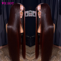 Perruques de cheveux humains bruts lisses couleur marron, pré-épilées, avec dentelle frontale HD naturelle, perruques frontales en dentelle HD 13x4 13x6 pour femmes