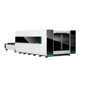 Máquina de corte a laser de fibra de chapa metálica Hopetoollaser grande plataforma de troca circundante
