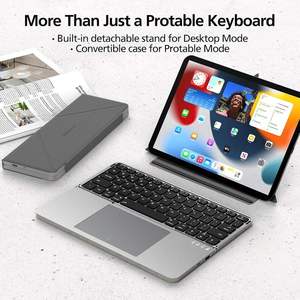 Custom Logo Bluetooth Keyboard Teclado Plegable bluetooth Teclado Con Touchpad Multi-devices Foldable Keyboard with case <b>Stand</b> - Product Image 5