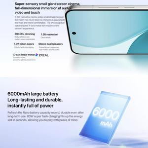 Teléfono Reno14 con Inteligencia Artificial, 16GB + 256GB, 6000mAh, Huella Dactilar en Pantalla, Pantalla LCD de 6.59 Pulgadas y 120Hz, Carga Rápida de 100W, Inglés - Product Image 5