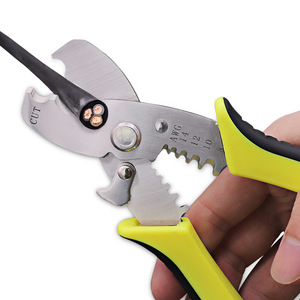 Wire Cutters Cable Strippers Stainless Steel Electrician Shears Yellow Industrial Grade AWG 14 12 10 8 - Product Image 2