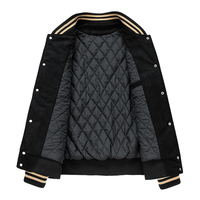 Veste de survêtement personnalisée de haute qualité Veste universitaire de baseball brodée en cuir Doublure matelassée Bomber en mélange de laine Veste Letterman
