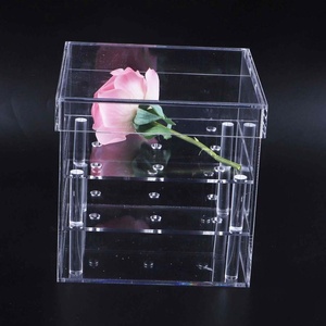 Acrylic 9 Lỗ Rose Hộp Rõ Ràng Nhựa Sang Trọng Hoa Hiển Thị Hộp - Product Image 5