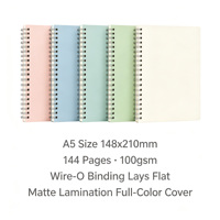 Agenda spirale A5 à couverture rigide, journal professionnel hebdomadaire non daté, couverture avec plastification mate, impression personnalisée, cadeau promotionnel