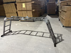 <span class=keywords><strong>Escalera</strong></span> Multiusos Moderna de Acero al Carbono de 3.6m, <span class=keywords><strong>12</strong></span> <span class=keywords><strong>Peldaños</strong></span>, 4*3, Ajustable y Segura para Apartamentos, <span class=keywords><strong>Precio</strong></span> Directo de Fábrica - Product Image 5