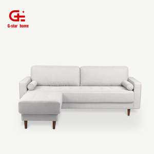 Orta yüzyıl Modern kapitone kanepe tersinir seksiyonel kanepe oturma odası L şeklinde 3 koltuk kumaşı kanepe - Product Image 2
