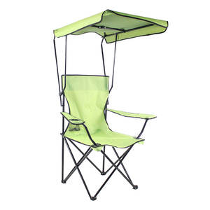 Chaise de camping pliable, <span class=keywords><strong>lit</strong></span> de loisirs, parasol, chaise de plage avec ombre - Product Image 2