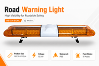 HB-GA-8100L 12-24V IP65 Barre lumineuse d'avertissement LED ambre en PC avec 15 modes de clignotement, fixation magnétique pour secours routier, vente en gros OEM