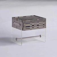 Meuble de rangement acrylique moderne de luxe Art intérieur table de chevet multicolore chevet Simple salon acrylique chambre Table d'appoint